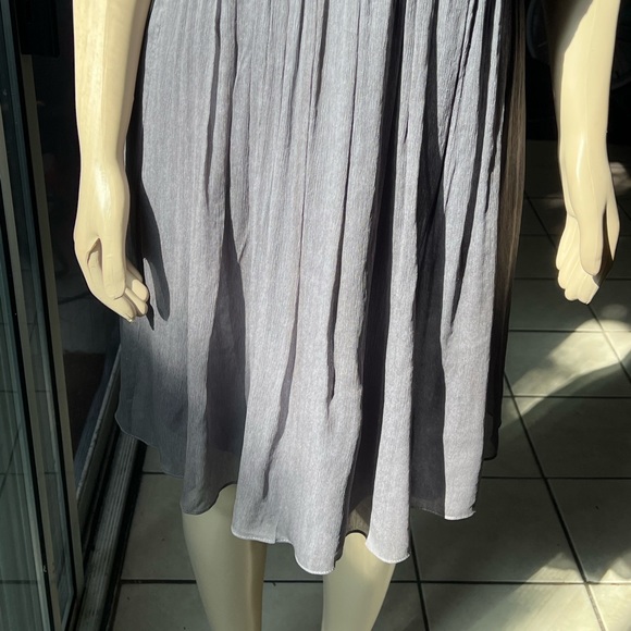 J Crew Silk Chiffon Grey Dress - Picture 6 of 14